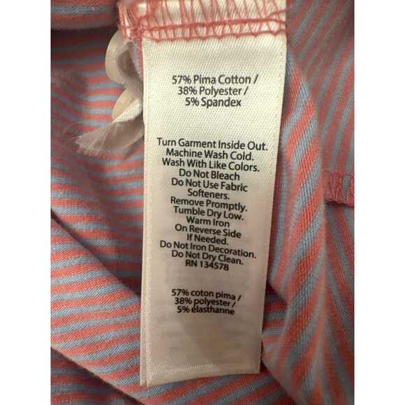 Vineyard Vines Edgartown Polo Shirt XL Pink Blue Striped Pima Cotton Blend Mens - Picture 5 of 5